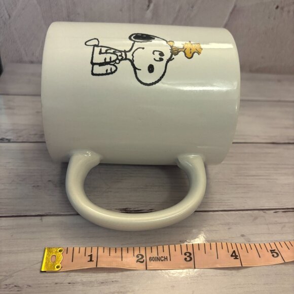 Peanuts Snoopy and Woodstock Stoneware White Black Yellow Mug 2020 (SKU: 162MI) - Picture 5 of 6